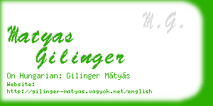 matyas gilinger business card