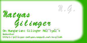 matyas gilinger business card